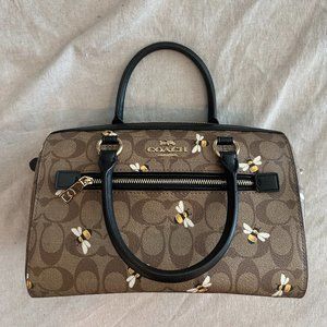 Coach Rowan Satchel Bee Print